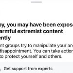 New Facebook Warning: "Are you concerned that someone you know is becoming an extremist?"